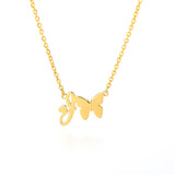 Butterfly & Initial Necklace