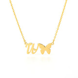 Butterfly & Initial Necklace